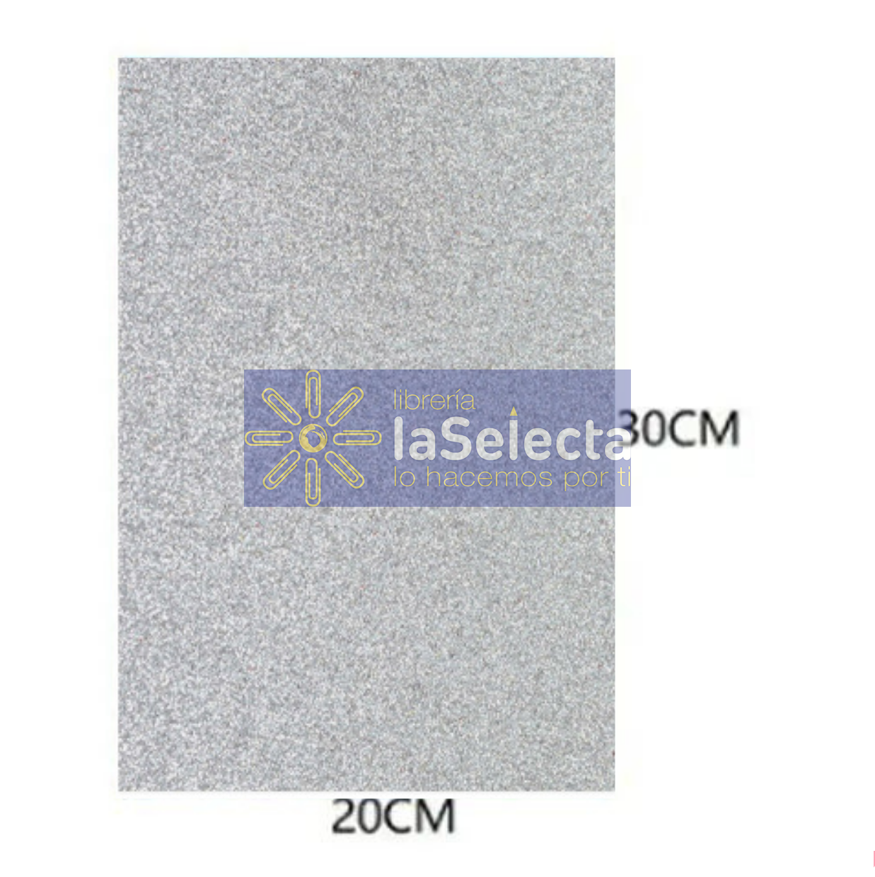 GOMA EVA GLITTER 20X30 CM 2MM PLATEADO IMPORTADO